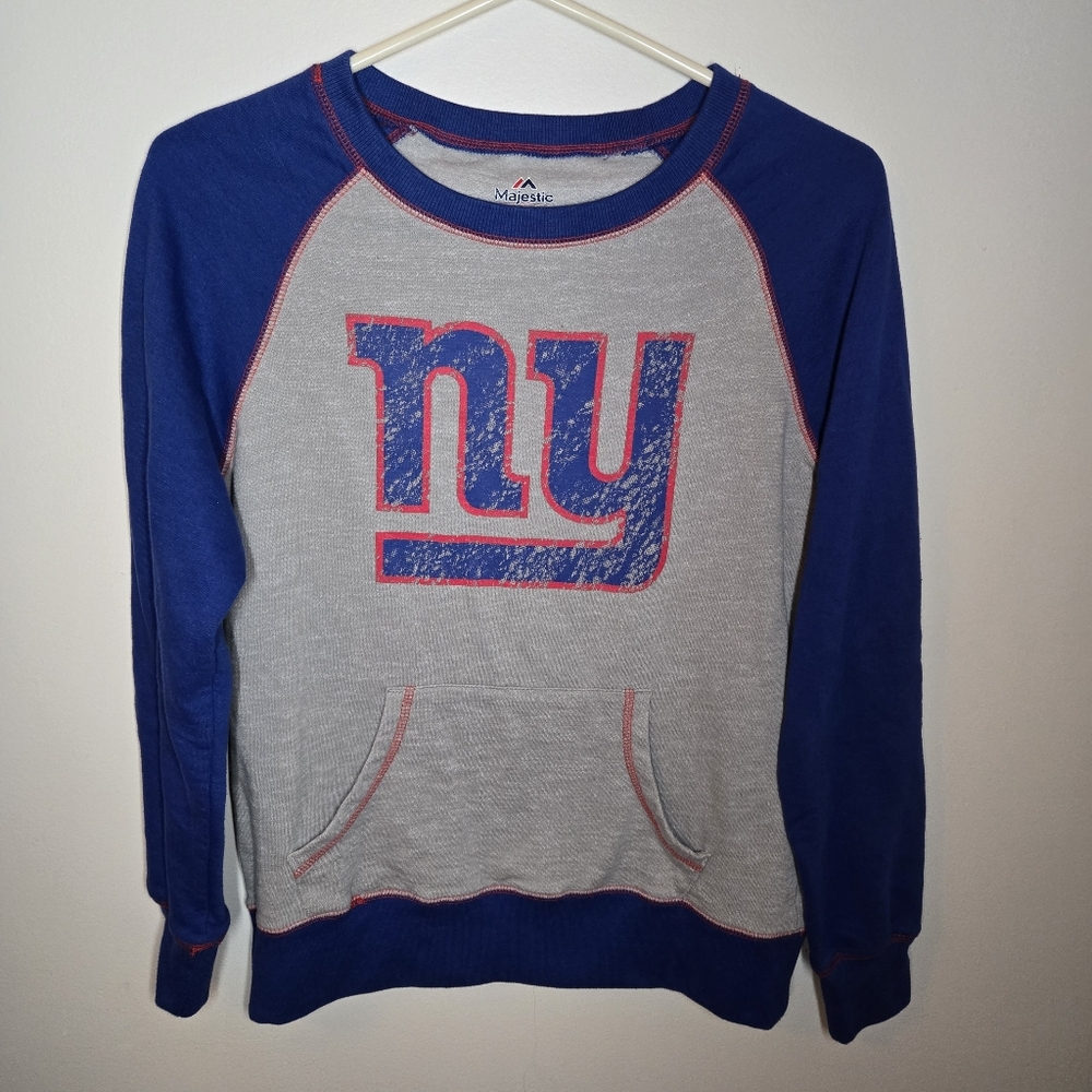 Majestic NFL NY Giants Long Sleeve Crewneck Size Small